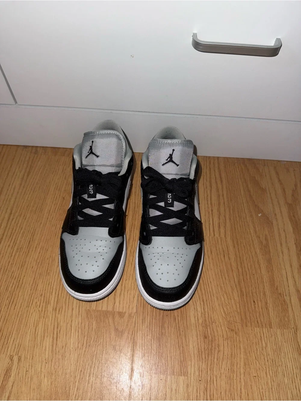 Nike Kids Air Jordan Low Top Sneakers in Black and Light Gray